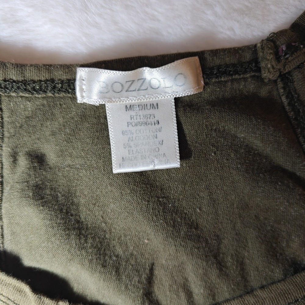 Bozzolo Olive‎ Green Medium Halter High Neckline Crop Top sleeveless - Picture 4 of 4